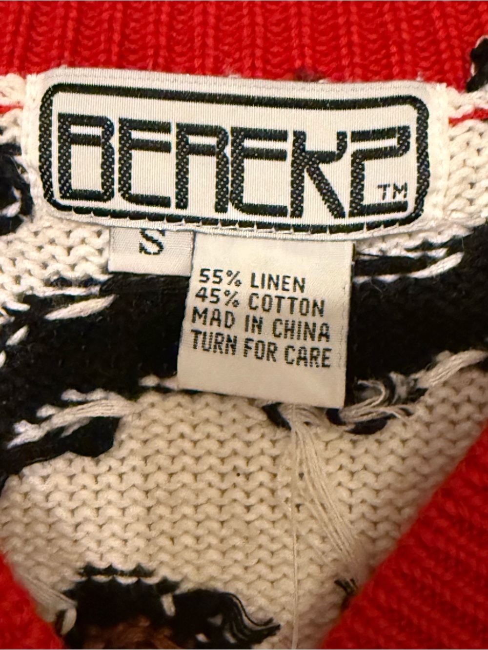 Vintage BEREK Heavy Hand Knit Sweater Safari Sz S NWT - Picture 4 of 8
